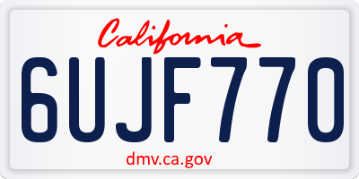 CA license plate 6UJF770