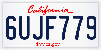 CA license plate 6UJF779