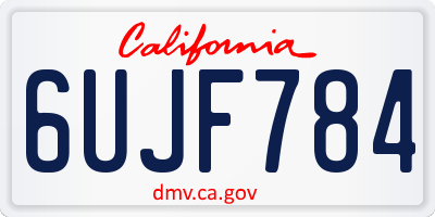 CA license plate 6UJF784