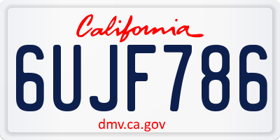 CA license plate 6UJF786