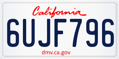 CA license plate 6UJF796