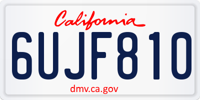 CA license plate 6UJF810