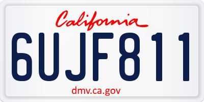 CA license plate 6UJF811