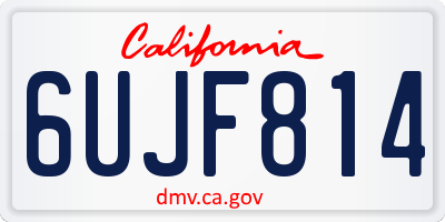 CA license plate 6UJF814