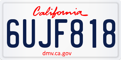 CA license plate 6UJF818