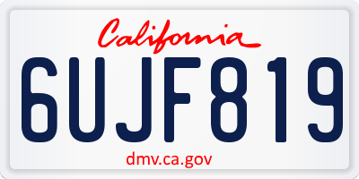 CA license plate 6UJF819