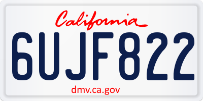 CA license plate 6UJF822