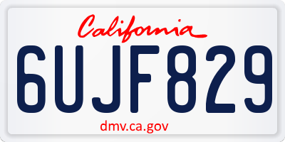 CA license plate 6UJF829