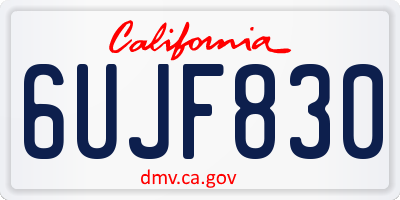 CA license plate 6UJF830