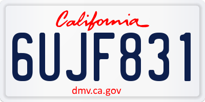 CA license plate 6UJF831