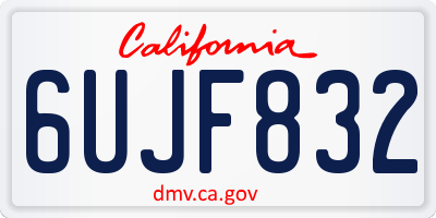 CA license plate 6UJF832