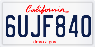 CA license plate 6UJF840