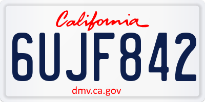 CA license plate 6UJF842
