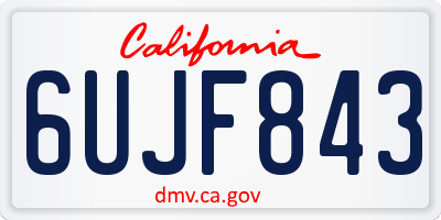 CA license plate 6UJF843