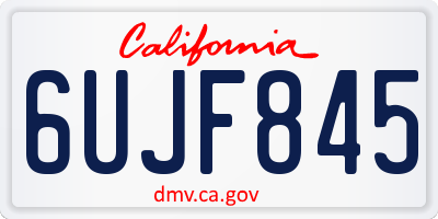 CA license plate 6UJF845