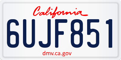 CA license plate 6UJF851
