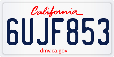 CA license plate 6UJF853