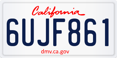 CA license plate 6UJF861
