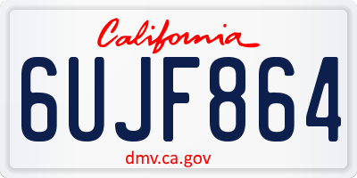 CA license plate 6UJF864