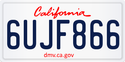 CA license plate 6UJF866