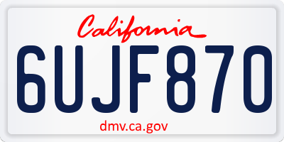 CA license plate 6UJF870