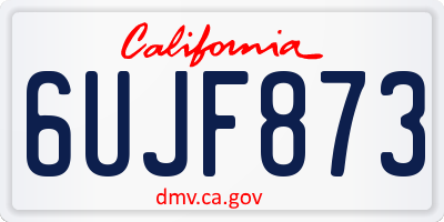 CA license plate 6UJF873