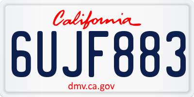 CA license plate 6UJF883