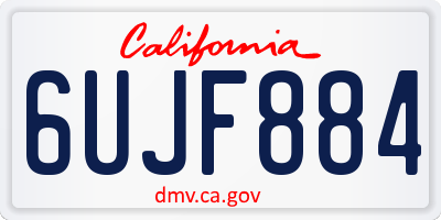 CA license plate 6UJF884