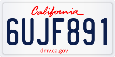 CA license plate 6UJF891