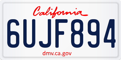 CA license plate 6UJF894