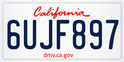 CA license plate 6UJF897