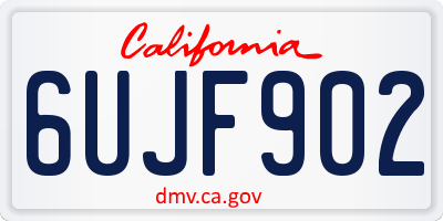 CA license plate 6UJF902