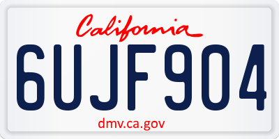 CA license plate 6UJF904