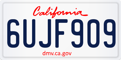 CA license plate 6UJF909