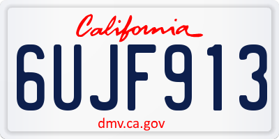 CA license plate 6UJF913