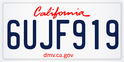 CA license plate 6UJF919