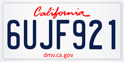 CA license plate 6UJF921