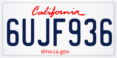 CA license plate 6UJF936