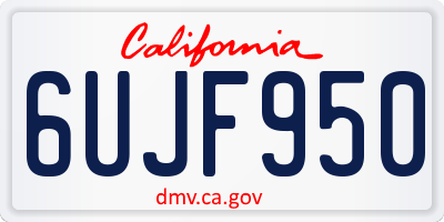 CA license plate 6UJF950