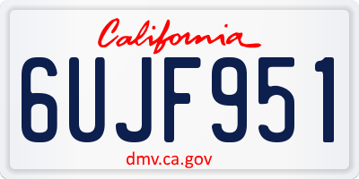 CA license plate 6UJF951