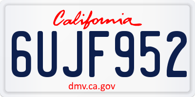 CA license plate 6UJF952