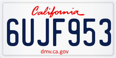 CA license plate 6UJF953