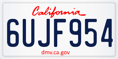 CA license plate 6UJF954