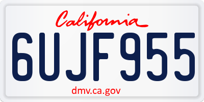 CA license plate 6UJF955