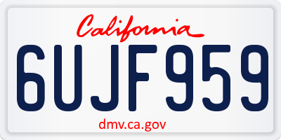 CA license plate 6UJF959