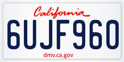CA license plate 6UJF960