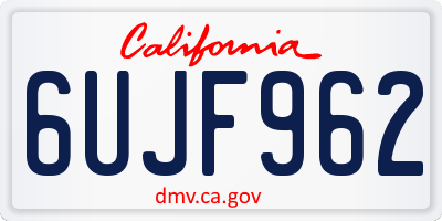 CA license plate 6UJF962