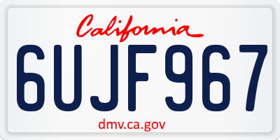 CA license plate 6UJF967