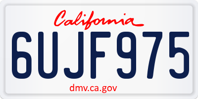 CA license plate 6UJF975