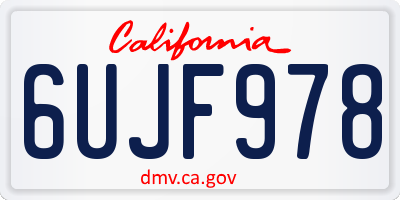 CA license plate 6UJF978